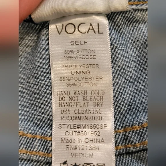 NWOT Vocal Distressed Lace Up Denim Shorts - Picture 5 of 7